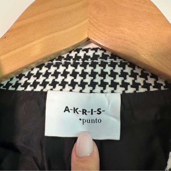 Akris Punto black and white houndstooth blazer jacket size US8 - Picture 2 of 8